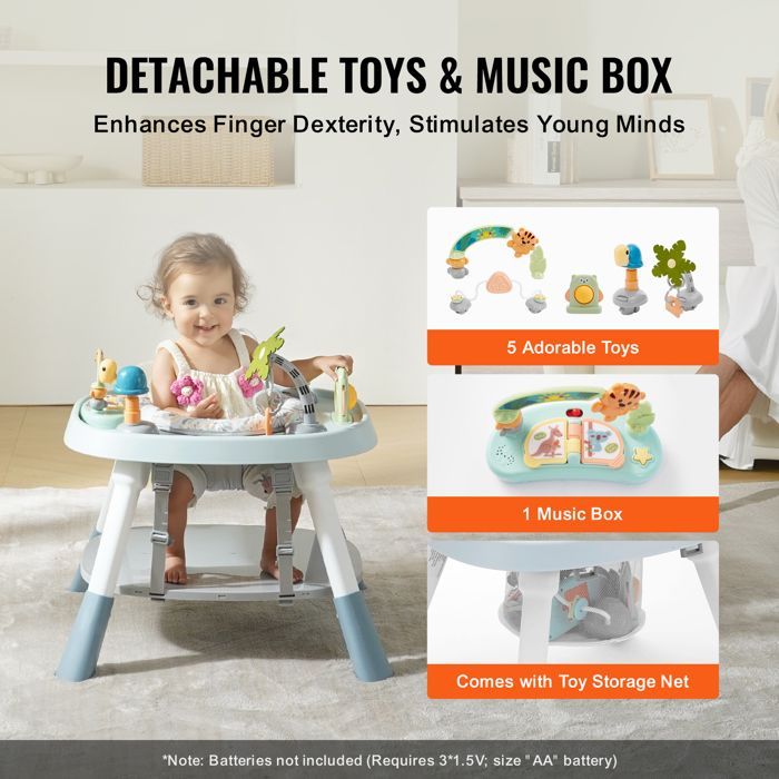 VEVOR Baby Activity Center - Interactive Play Table - Toddler Bouncer with Developmental Toys, Music, and Songs