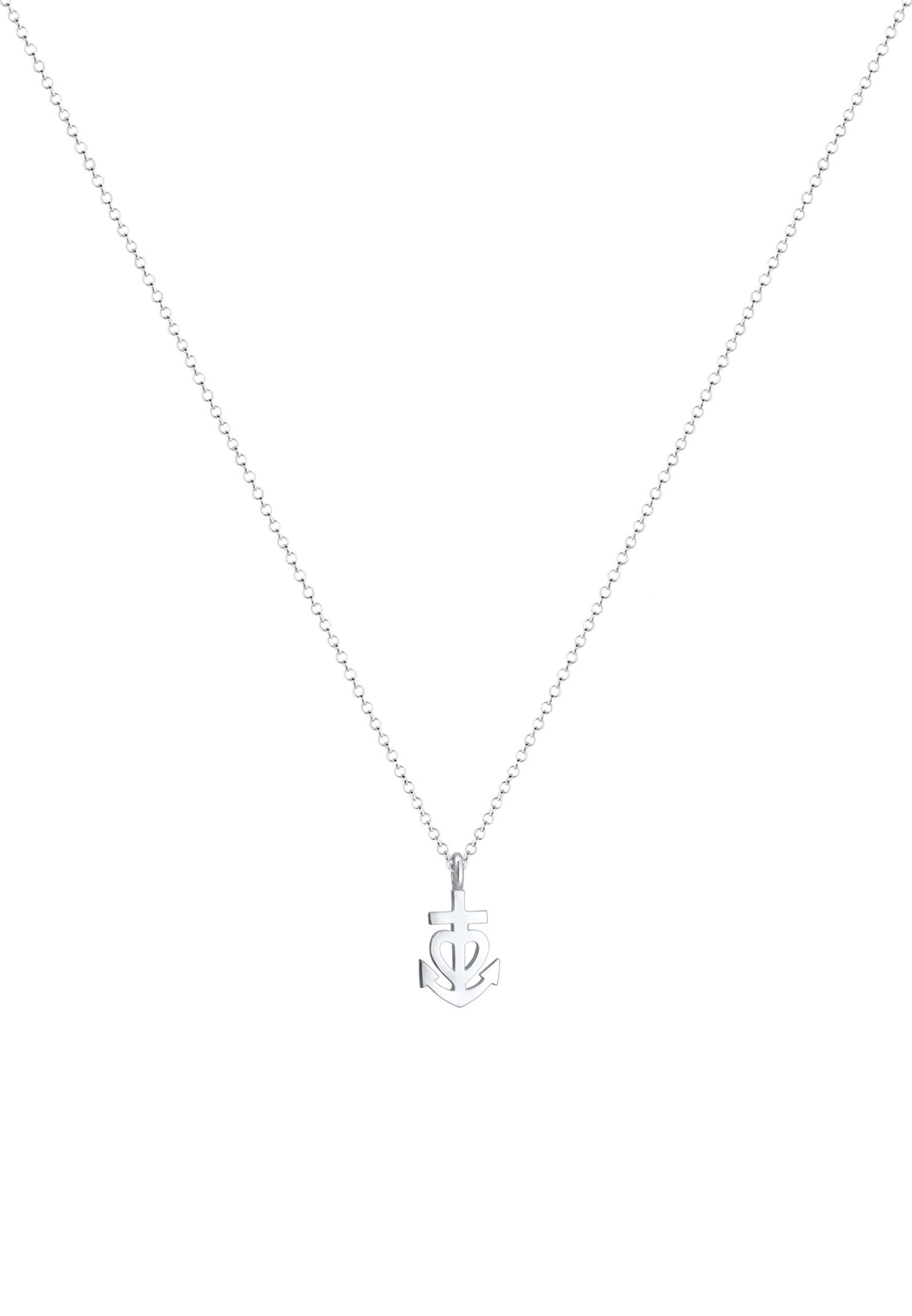 Elli Femme Pendentif Ancre Coeur Filigrane en Argent Sterling 925