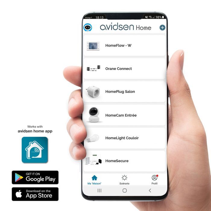 Kit motorizado para puerta de doble hoja - AVIDSEN - Orane Connect - Conectado - Hasta 250 kg por hoja y 5 metros máximo