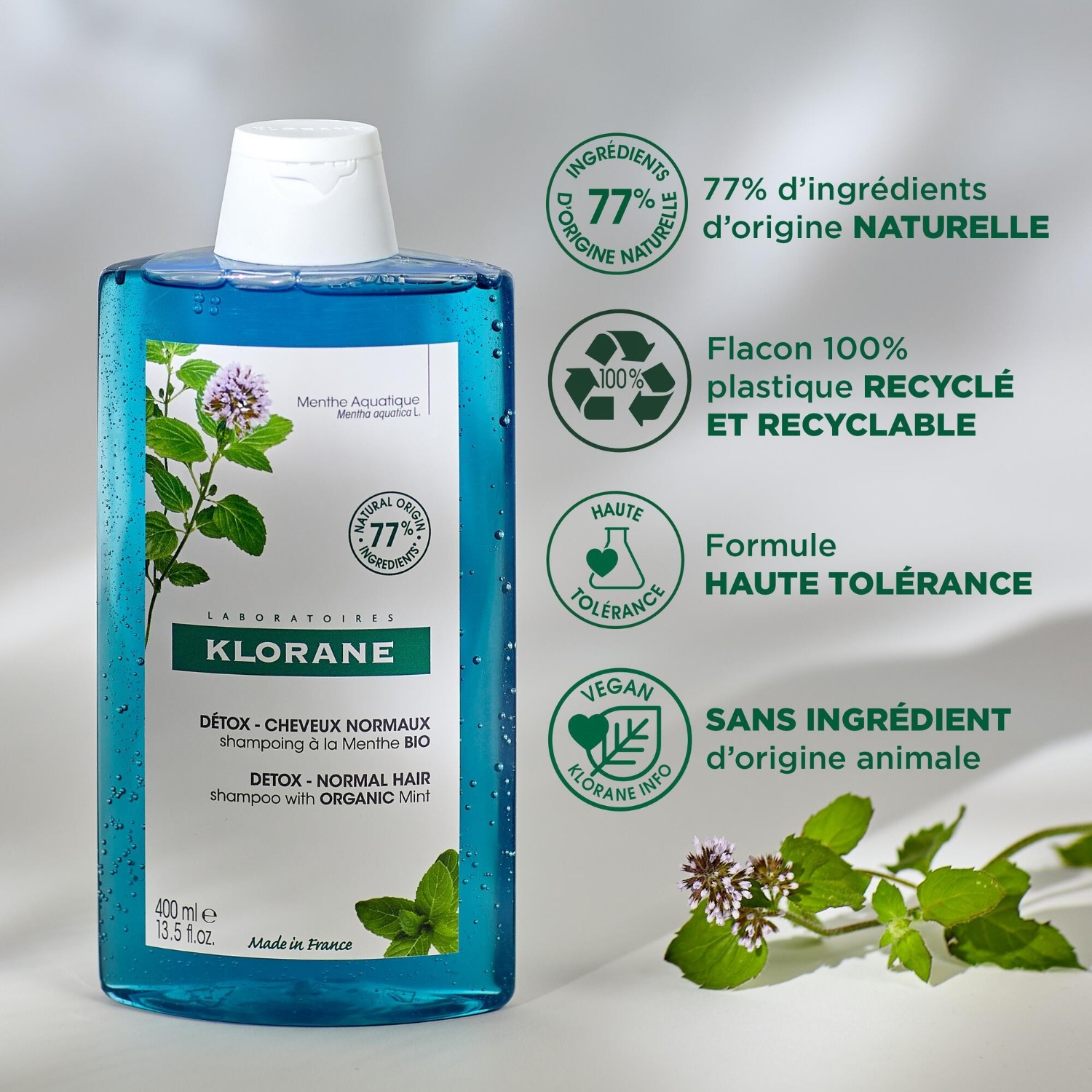 Klorane Shampoing à la Menthe aquatique BIO