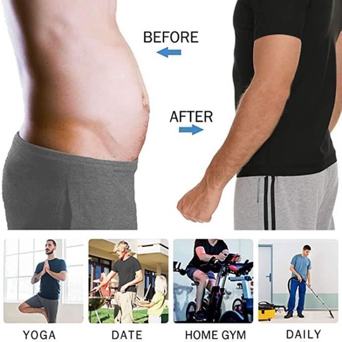 Chándal para hombre, chaleco reductor, camiseta de sauna, chándal reductor de abdomen plano, manga corta, para fitness y deporte.