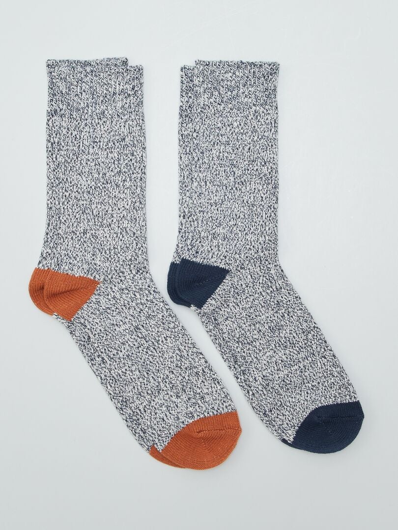 Set van 2 paar gebreide sokken - BLAUW