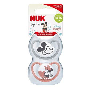 Nuk Space Mickey Girl Chuchas 18m 2 un 2 un