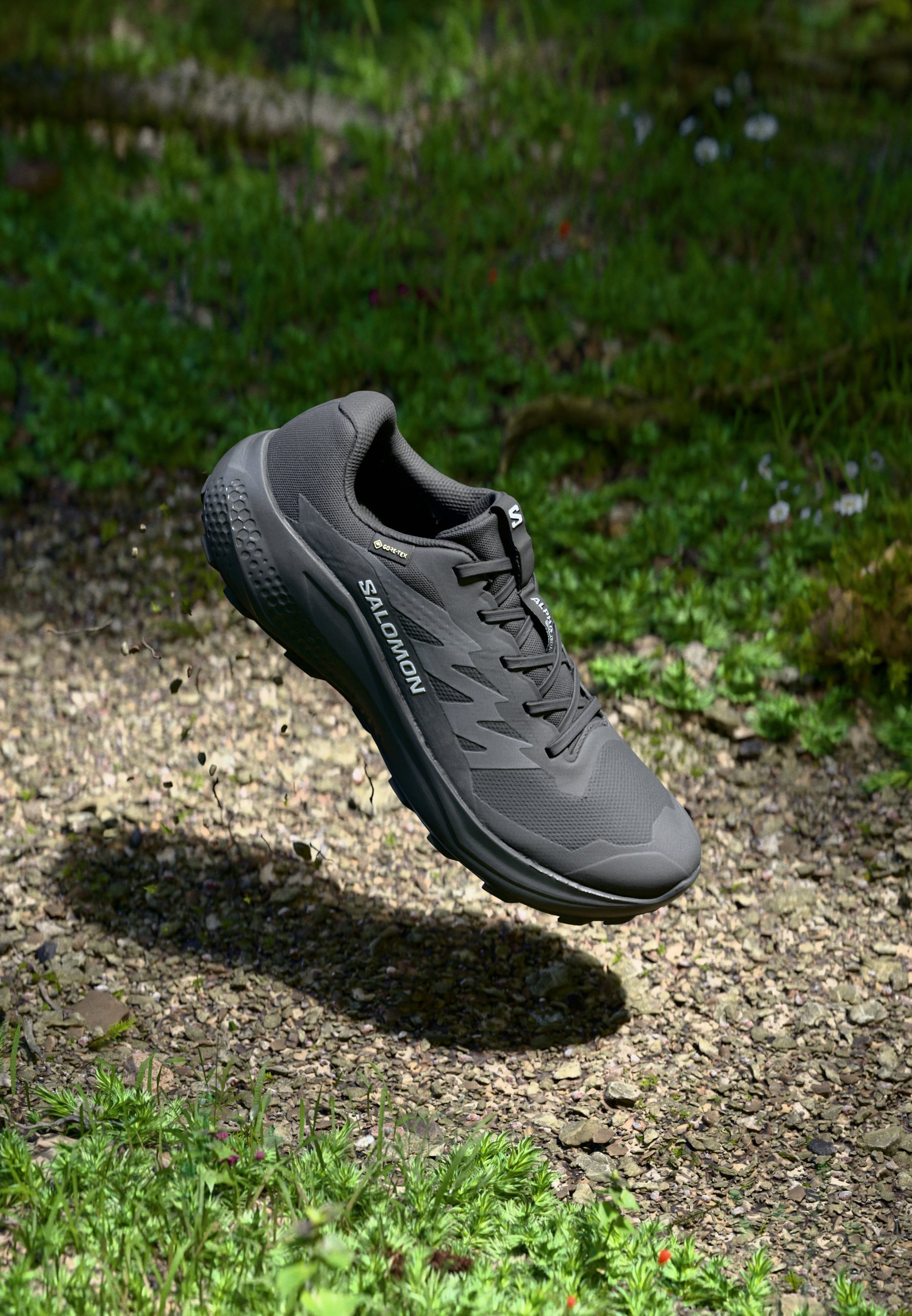 Salomon ALPHAGLIDE GTX - Trailrunning schoenen - zwart/asfalt