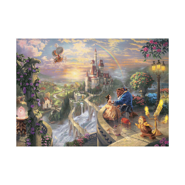 Puslespill T. Kinkade, 500 brikker, i metallboks, Disney, Skjønnheten og udyret