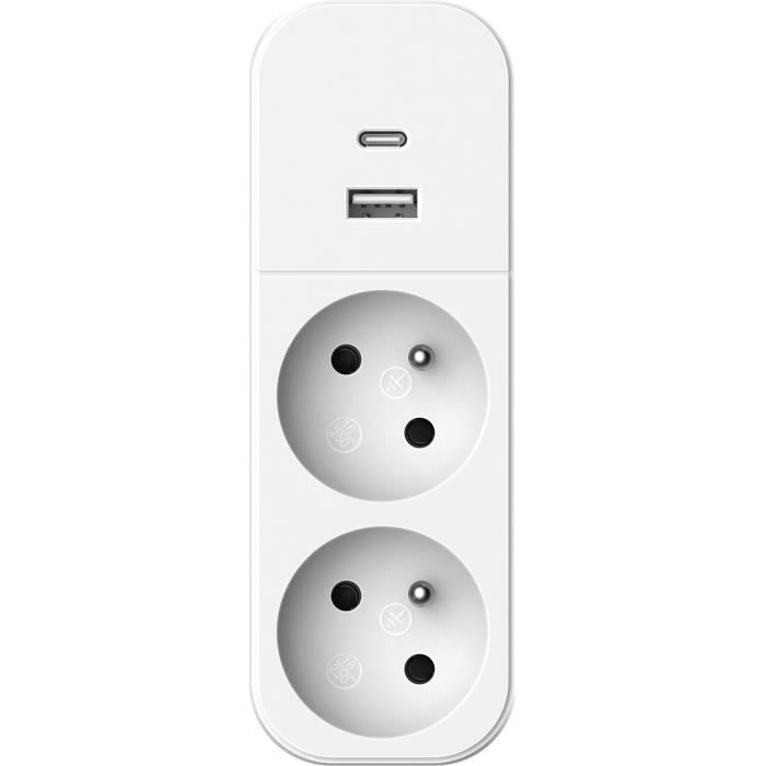 Biplite - QUARX - 2P 16A - Avec USB-A et USB-C, conforme NF