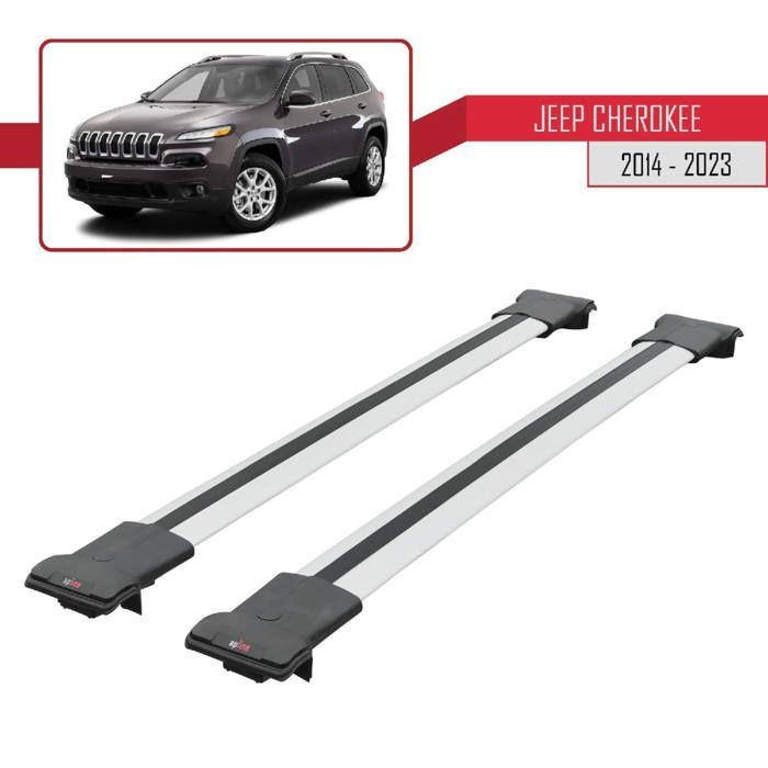 Barras portaequipajes de techo para Jeep Cherokee (KL) 2014-2023, modelo FLY - Gris
