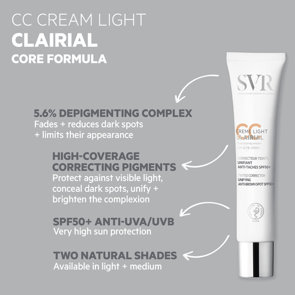 SVR CLAIRIAL Creme CC Hiperpigmentação FPS50+ 40ml Claro