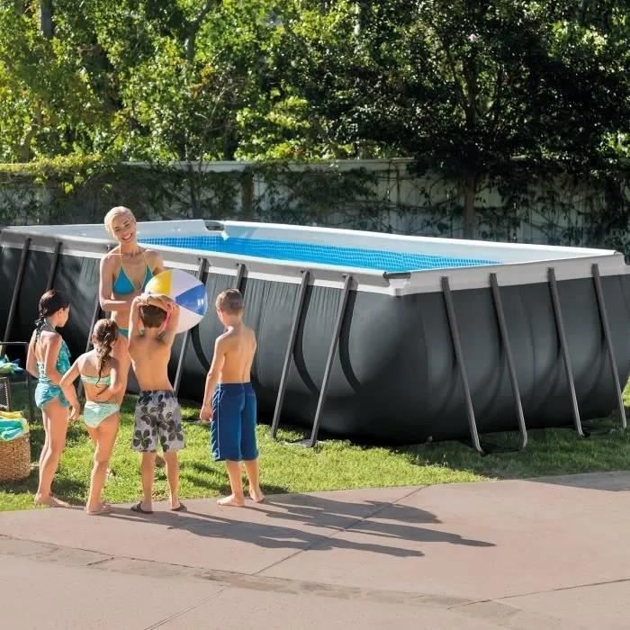 Kit de piscina desmontable tubular Intex Ultra XTR - 549 x 274 x 132 cm - Rectangular (Filtro de arena) + Limpiador de piscinas robótico Intex