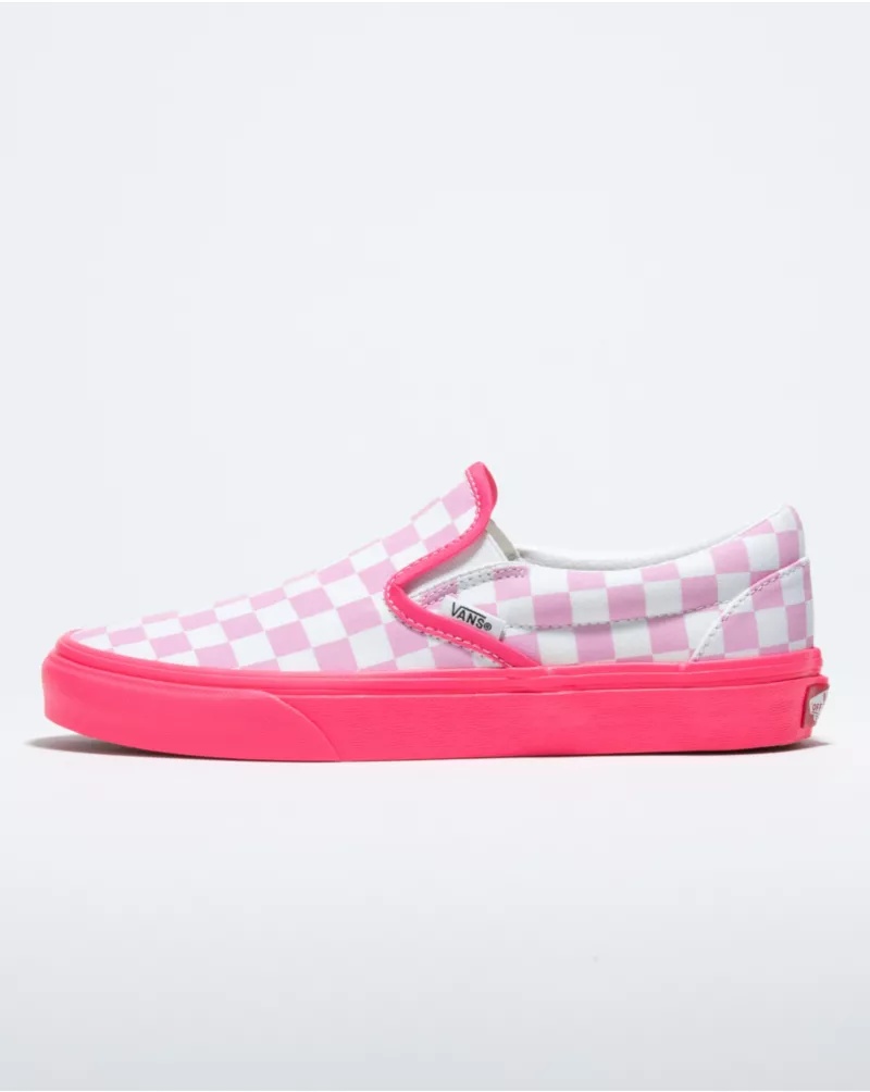 Customs Neon Pink Checkerboard Slip-On