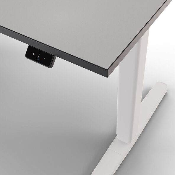 Elektriskt höj- och sänkbart skrivbord Desk Basic, silvervit