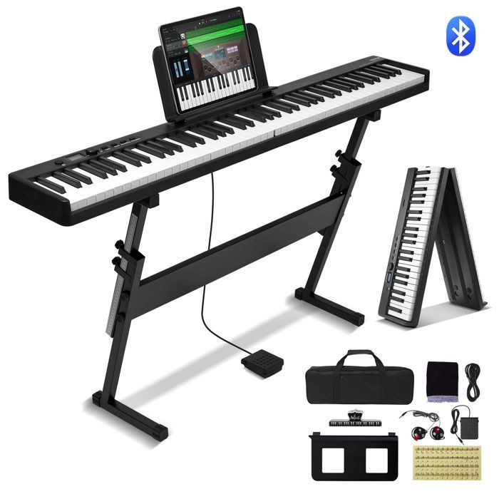 Teclado de piano plegable VEVOR de 88 teclas - Piano electrónico digital portátil con pedal de sustain - para principiantes