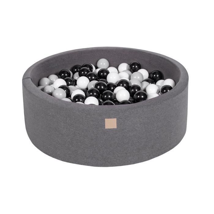 Piscina di palline MeowBaby per neonati e bambini - Grigia - 90x30 cm / 200 palline da 7 cm - Prodotta nell'UE