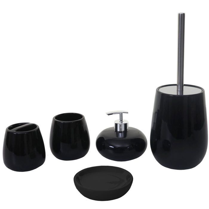 Set de 5 accessoires de salle de bain en ceramique pour salle de bain noir 04_0004841