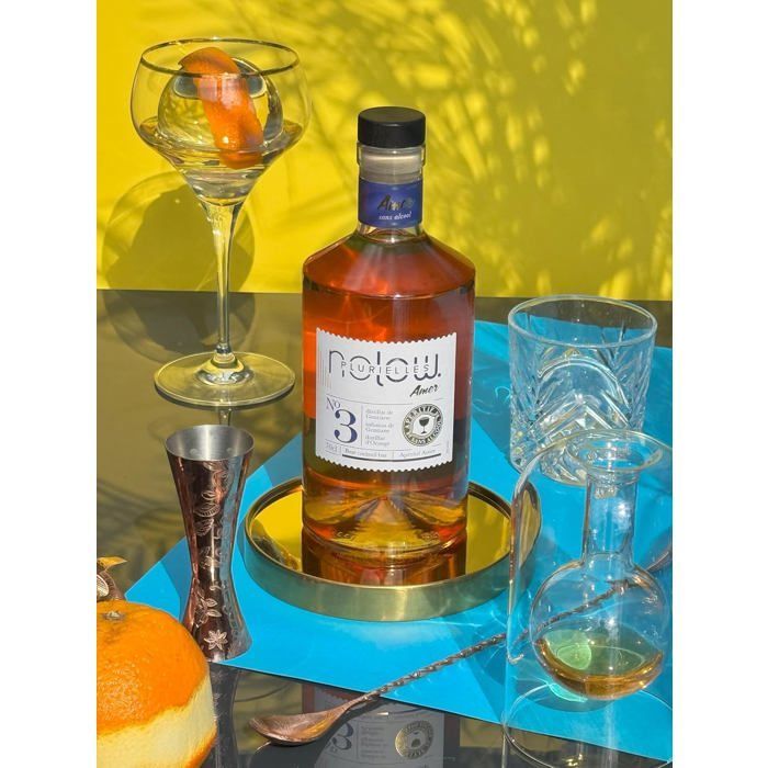 NOLOW N°3 Destilado amargo sin alcohol 70cl - Genciana y naranja - Ideal para cócteles Negroni/Spritz