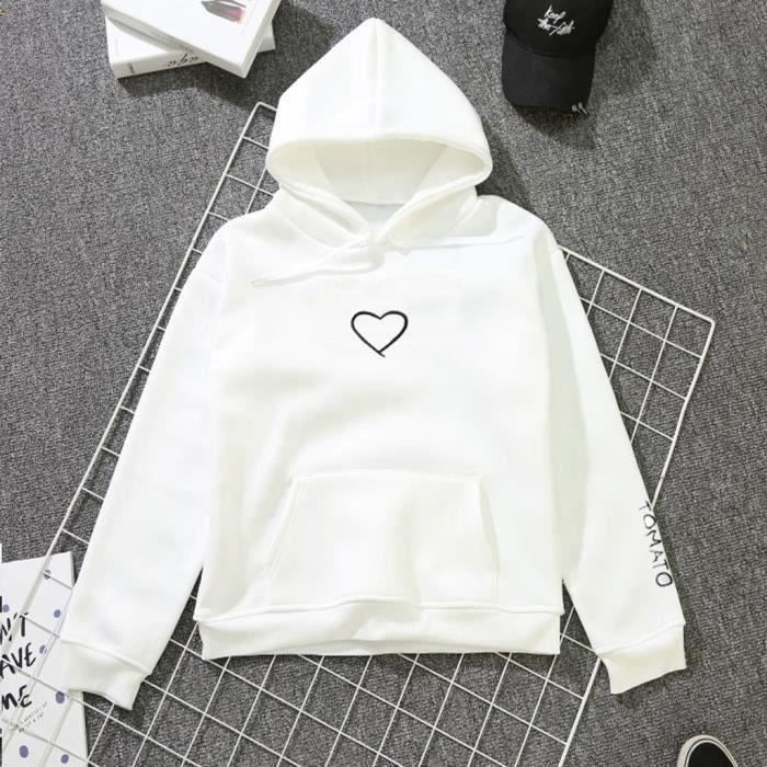 Sudadera para mujer - FUNMOON - The Cowards - Con capucha - Blanca - Informal