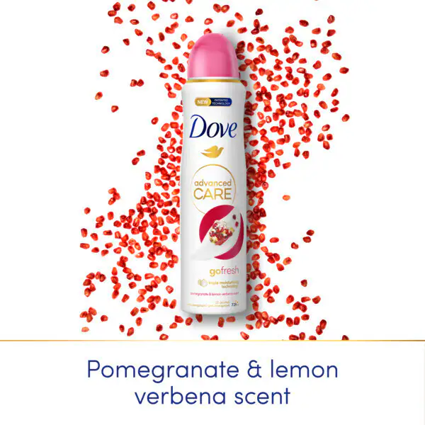 „Dove Advanced“ antiperspirantas-dezodorantas su granatų skoniu, 150 ml