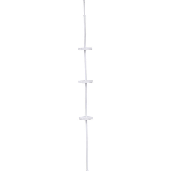 Półka prysznicowa 3-poziomowa teleskopowa 20x15x121-250 cm Biała