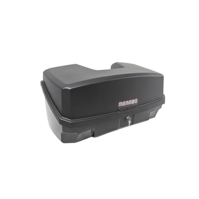 Portabicicletas para 3 bicicletas + caja de almacenamiento de 300 L montada en el enganche, negro - Menabo Nekkar negro + Project Tilting 3
