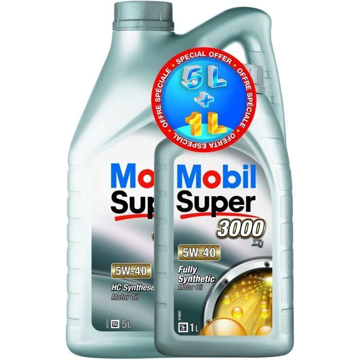 Óleo de motor sintético 5W40 - MOBIL - Super 3000 - OFERTA ESPECIAL: 5L + 1L