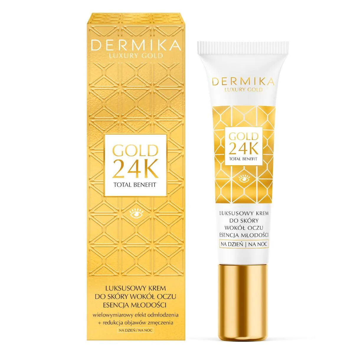 Dermika Luxury Gold 24K Luksusowy krem do skóry Wokół oczu Esencja Młodości