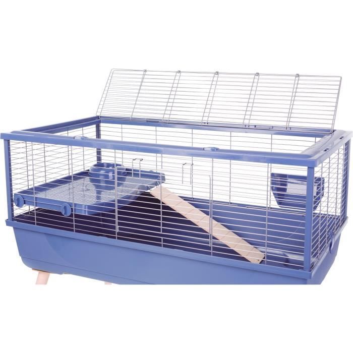 ZOLUX Cage grillagée rongeur surélevée pour cochon d'inde Néolife - 99 x 54 x 79 cm - Bleu