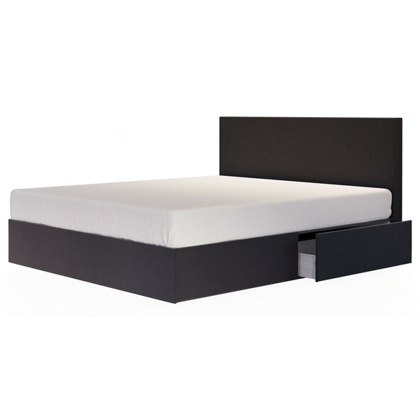 Pat cu apă „Oregon” în stil box spring cu sertare, 200 x 220 cm, grafit