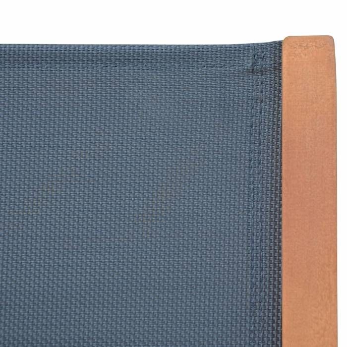 Sillones de jardín en madera y textilene - Almería Gris Antracita - 2 sillones plegables en madera de eucalipto aceitada y textilene