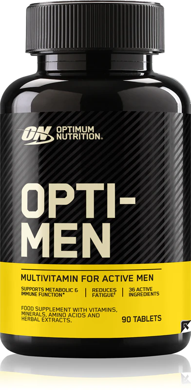 Optimum Nutrition Opti-Men, suplemento alimentar multivitamínico completo para homens.