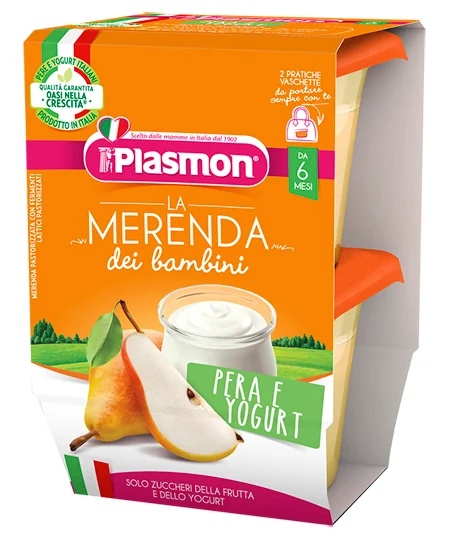 PLASMON Lanche infantil com pera e iogurte com leite