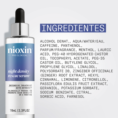 Nioxin Professionals Night Density Rescue serumas galvos odai ir plaukams, tankinantis kremas, 70 ml