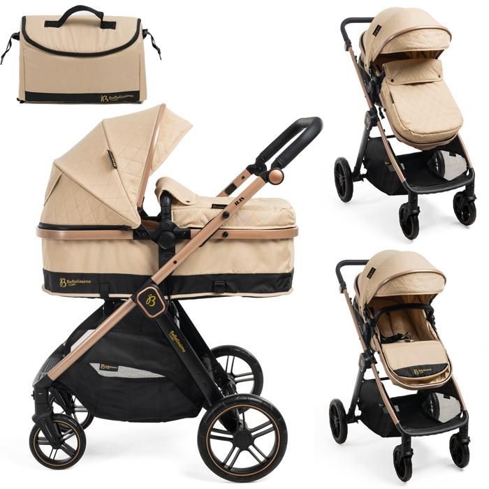 Passeggino convertibile - combinazione - 2 in 1 - peso 0-22 kg - Bebelissimo I LOVE - beige