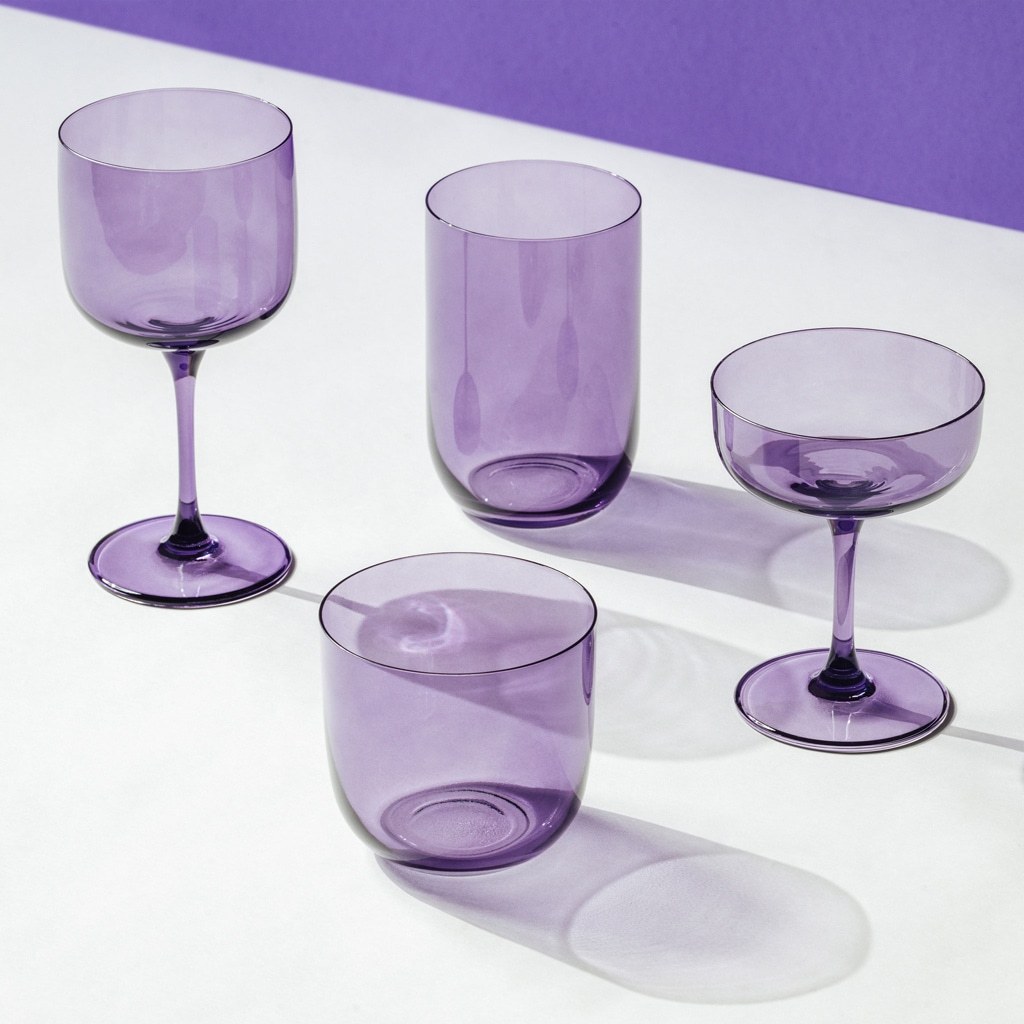 Villeroy & Boch stikla dzērienu glāzes, 2 gab. komplekts, krāsa: lavanda – 1 gab.