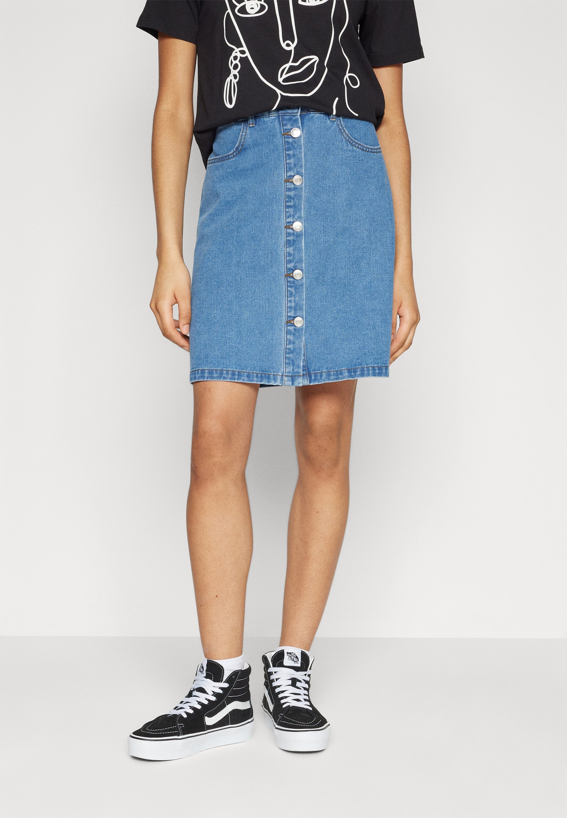 ONLY ONLFARRAH BOX - A-lijn rok - mediumblauwe denim