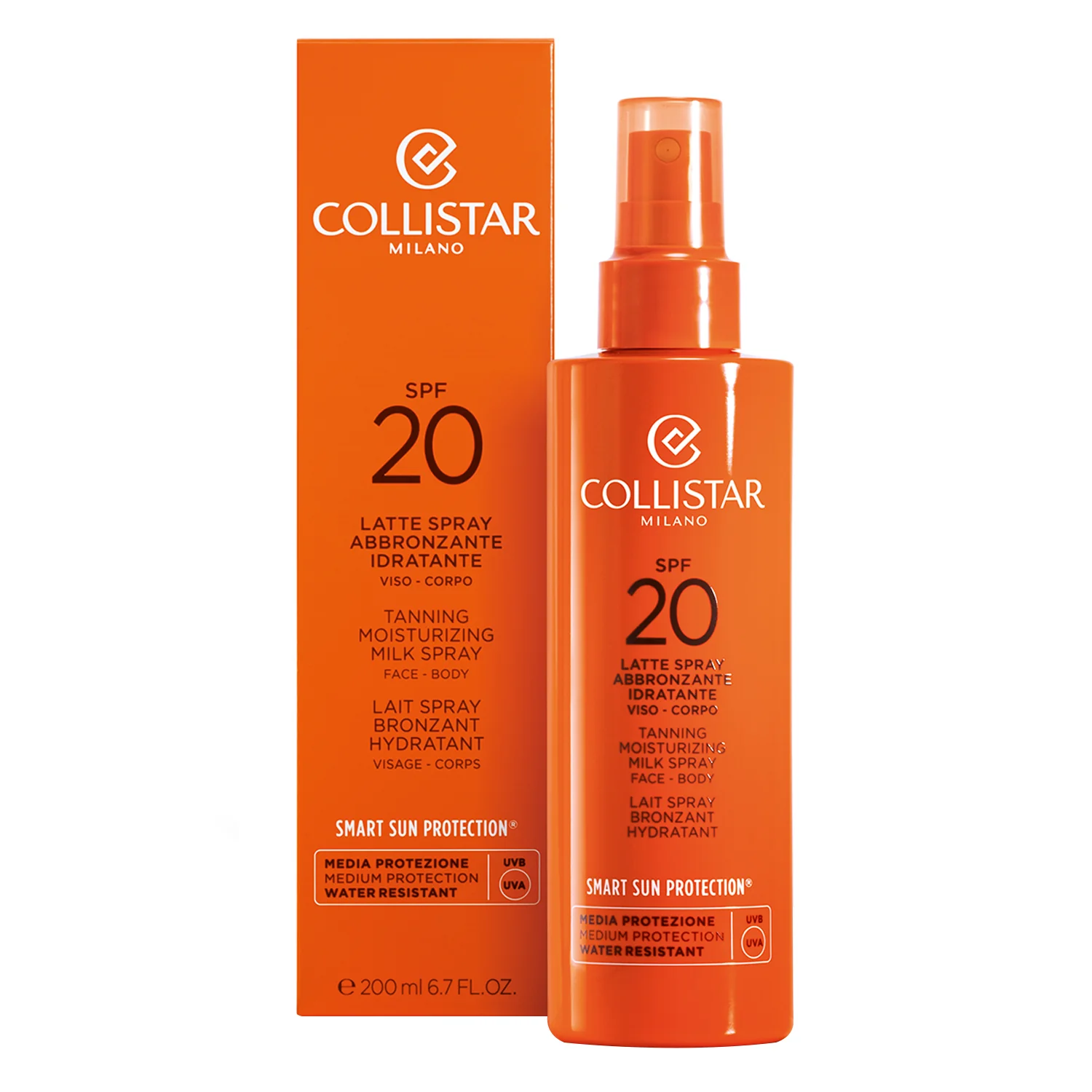 Abbronzatura Latte Spray Abbronzante Idratante SPF20 - Latte solare corpo media prot., Solare viso media prot.