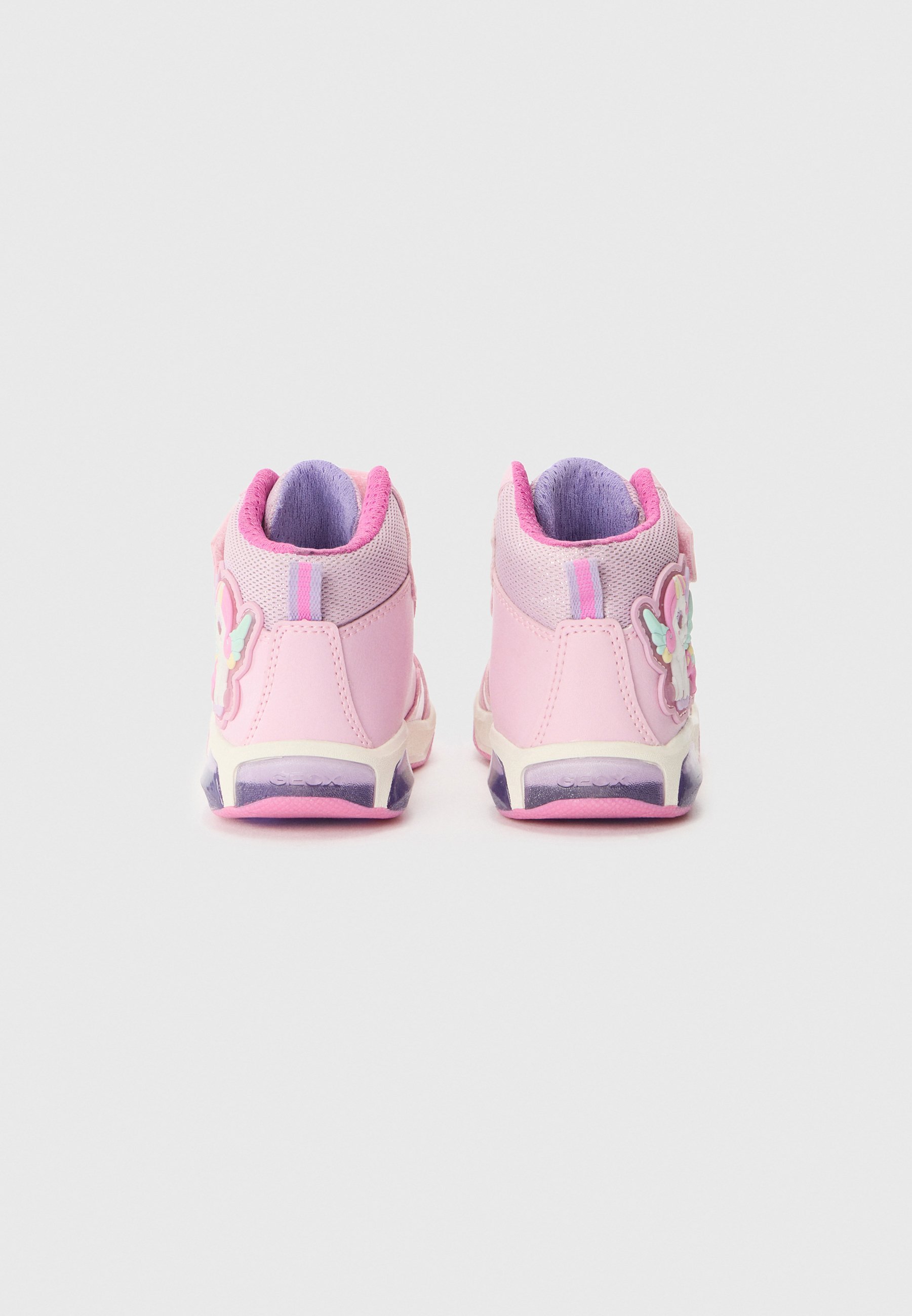 Geox J INEK - Scarpe da ginnastica alte - rosa/multicolore