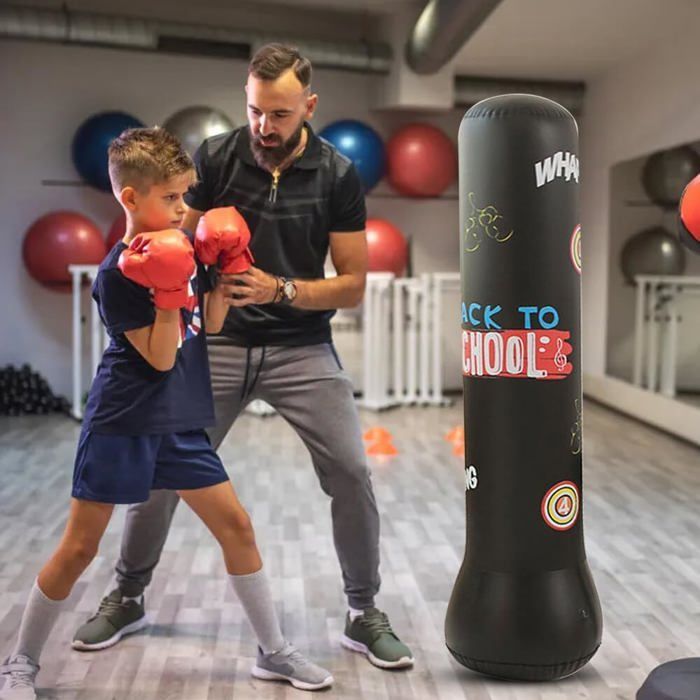 Saco de boxeo infantil de 150 cm, saco de boxeo para niños, saco de boxeo para practicar kárate, taekwondo y MMA.
