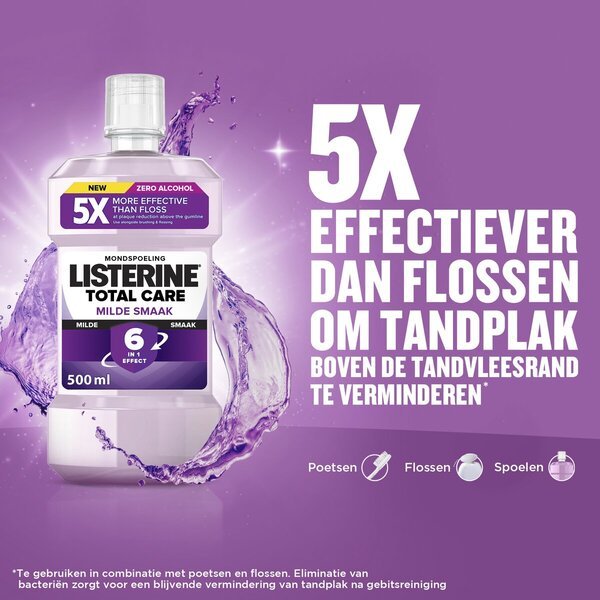 Listerine Total Care tečnost za ispiranje usta blagog okusa 500ml - bez alkohola