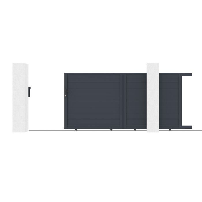 Portail coulissant - Casanoov - EIGER - 3m H.147cm - Gris anthracite - Aluminium