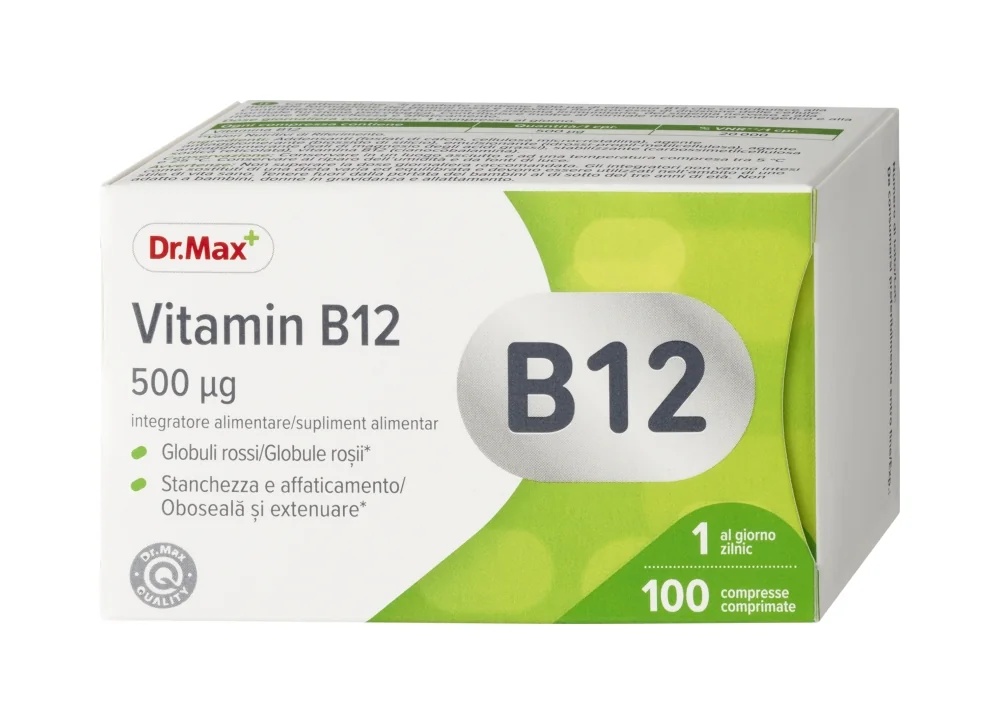 DR. MAX Dr. Max Vitamiin B12 500 mcg 100 tb B-grupi vitamiinid