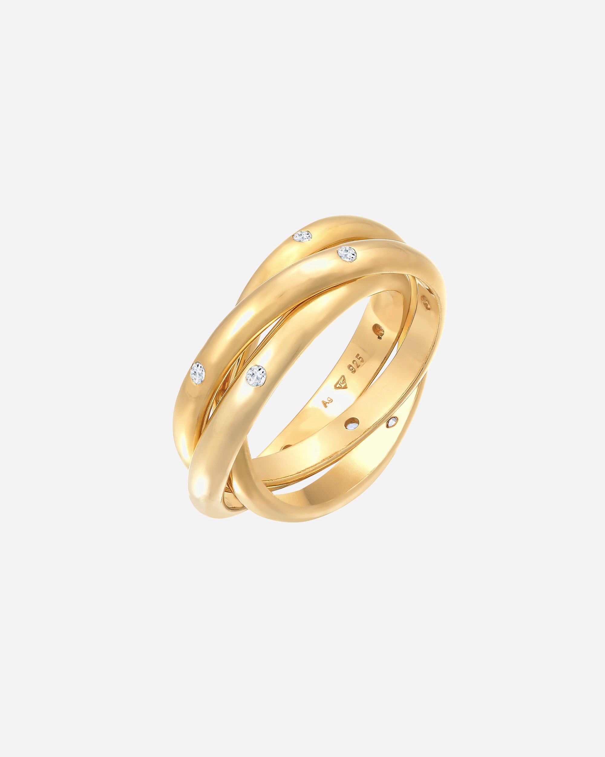 Elli PREMIUM Femmes Basique Trio Enroulement avec Topaze pierre précieuse en Argent Sterling 925