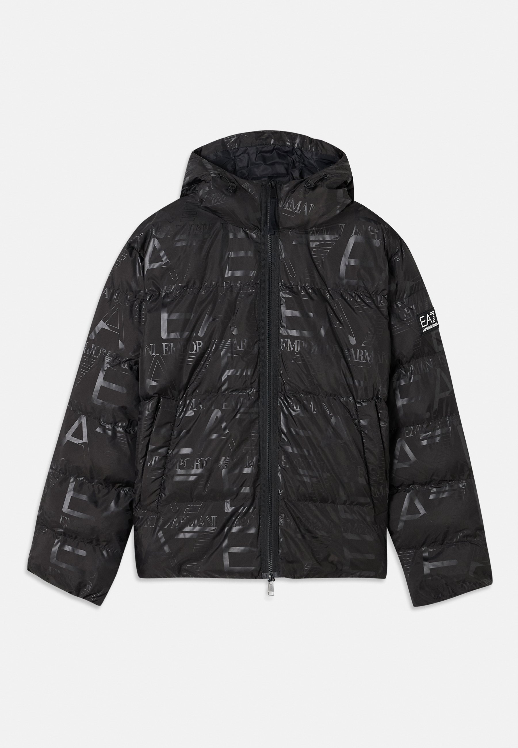 EA7 Emporio Armani MOUNTAIN HOODED JACKET LOGO REPEAT - Winterjas - zwart