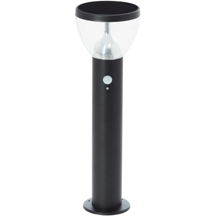 Dissuasore esterno - BRILLIANT - TULIP - LED e alimentazione solare - Sensore di movimento - Acciaio inossidabile e plastica - 4 W - Nero