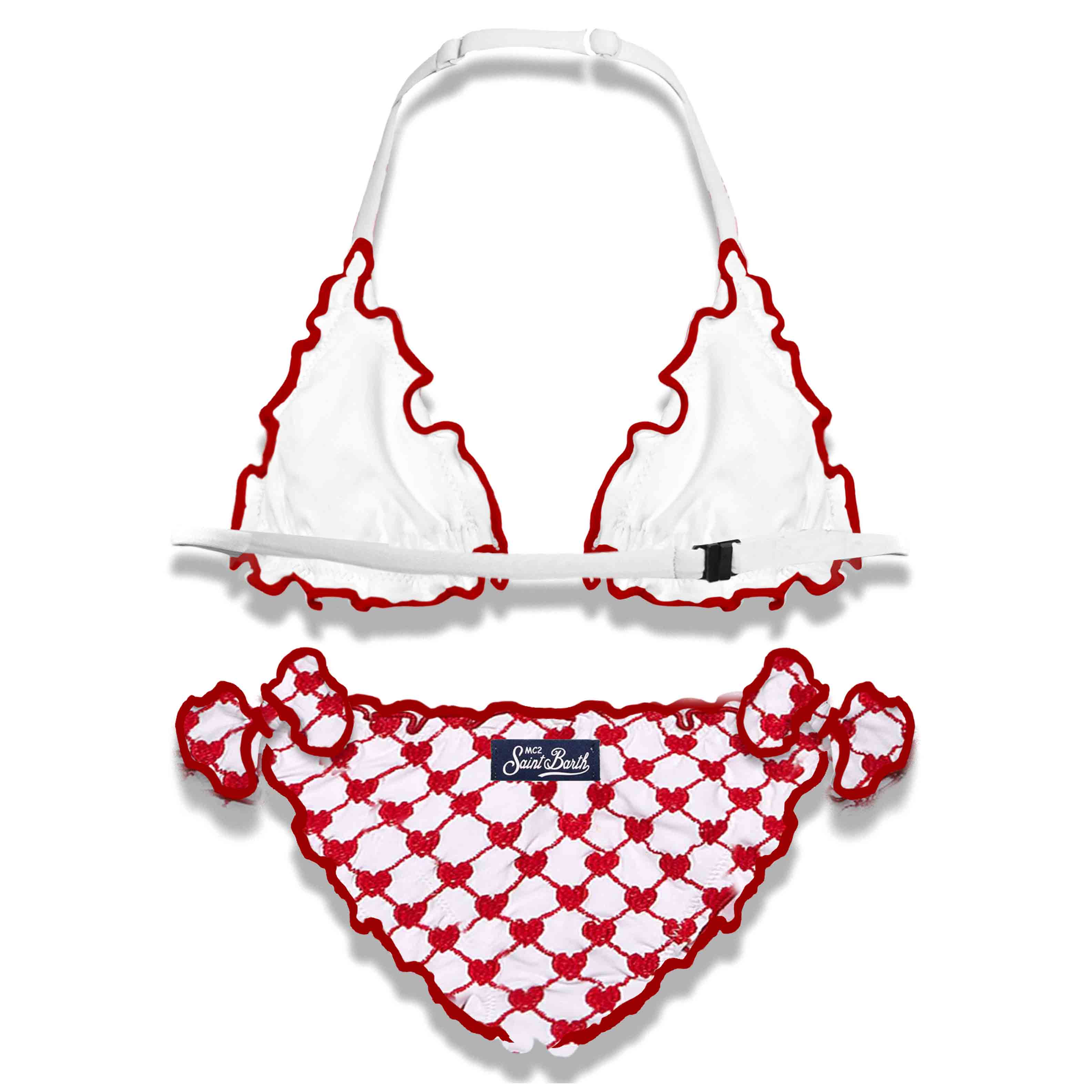 Meisjesbikini met geborduurd hartje