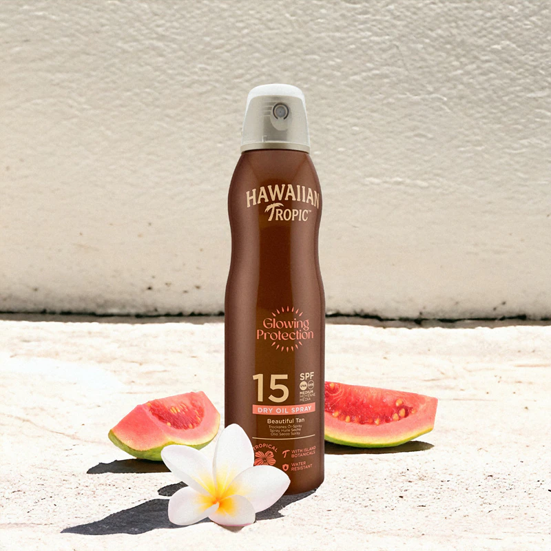 Spray de óleo seco com proteção iluminadora Hawaiian Tropic FPS 15