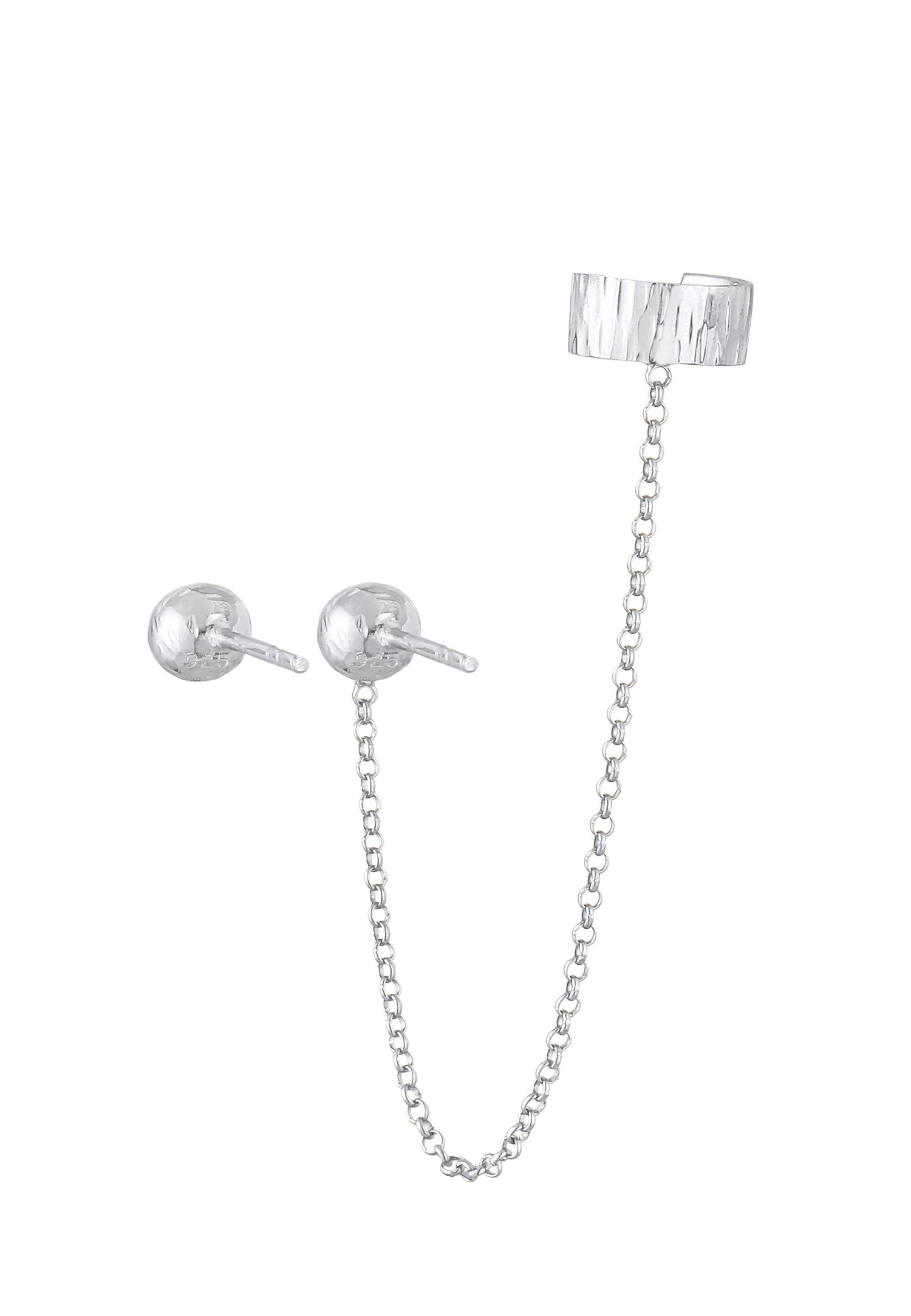 Elli Balle Trend Asymétrique Boucles d'Oreilles Femme - Argent (925/1000)