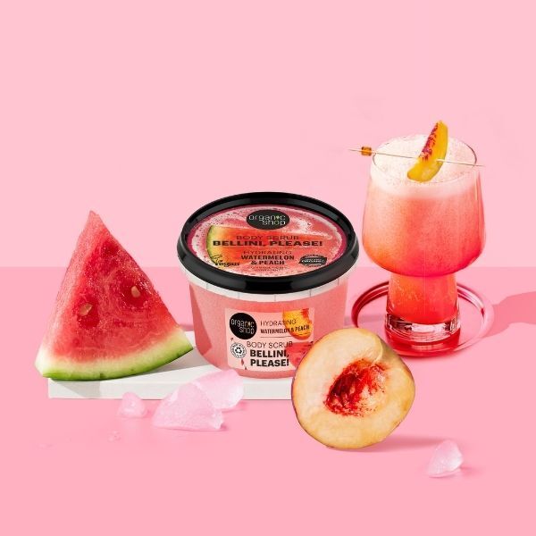 Piling za tijelo od lubenice i breskve Organic Shop Bellini Please