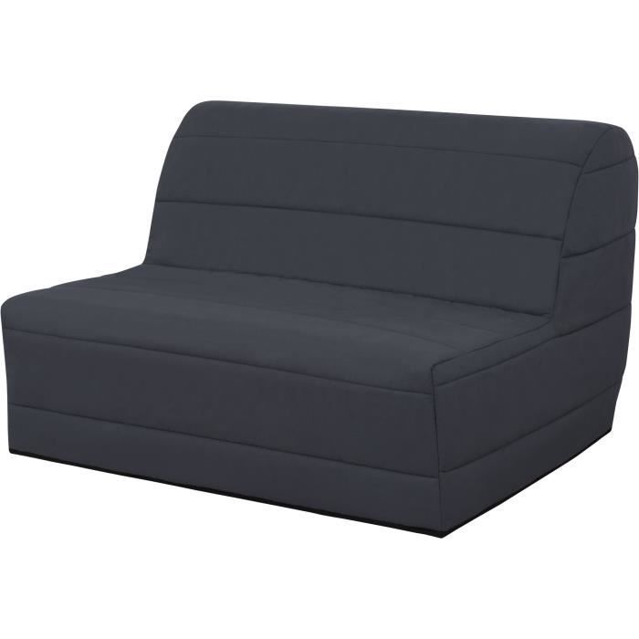 BZ slaapbank 140x190 - Grijze stof - MELISSA - Zacht comfort - Afneembare hoes