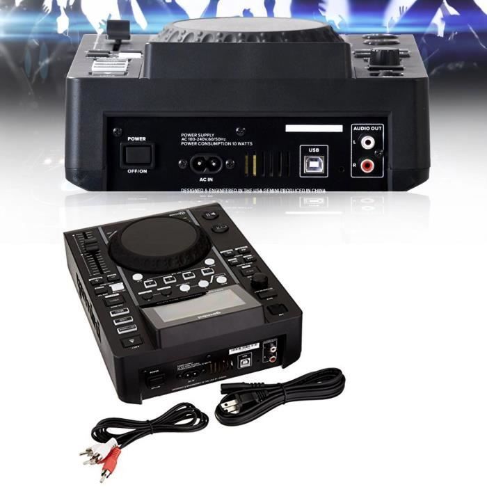 Professionele Gemini MDJ-500 LCD-mediaspeler met dubbele decks, USB-, MP3- en MIDI-modus.