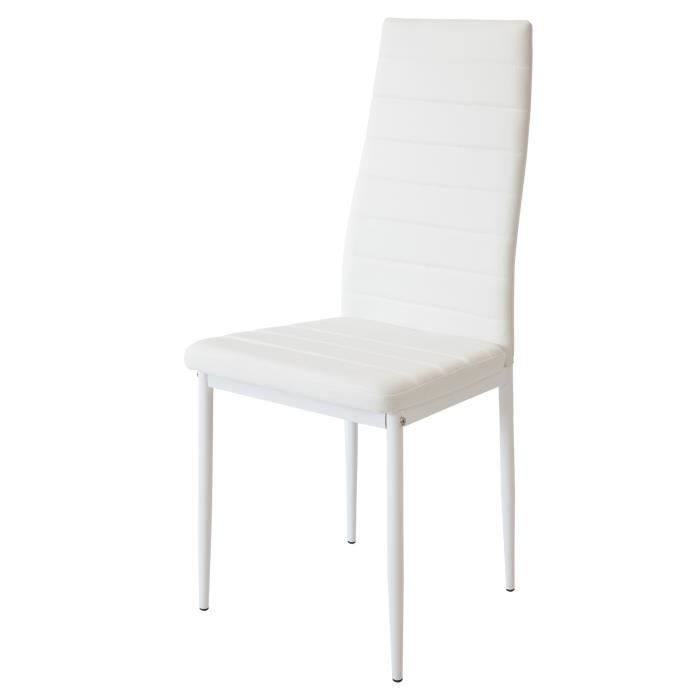 Milano White Chairs - ALBATROS - Set of 6 - Metal - Faux Leather - Contemporary - Design